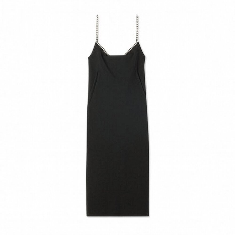 St. John Half Milano Knit Jewel Strap Dress Pre-Fall 2023 Black Size US 6 NWT